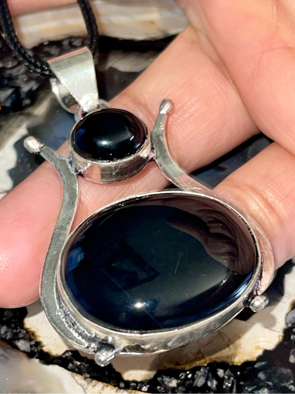 Black Onyx Pendant 2 1/4”